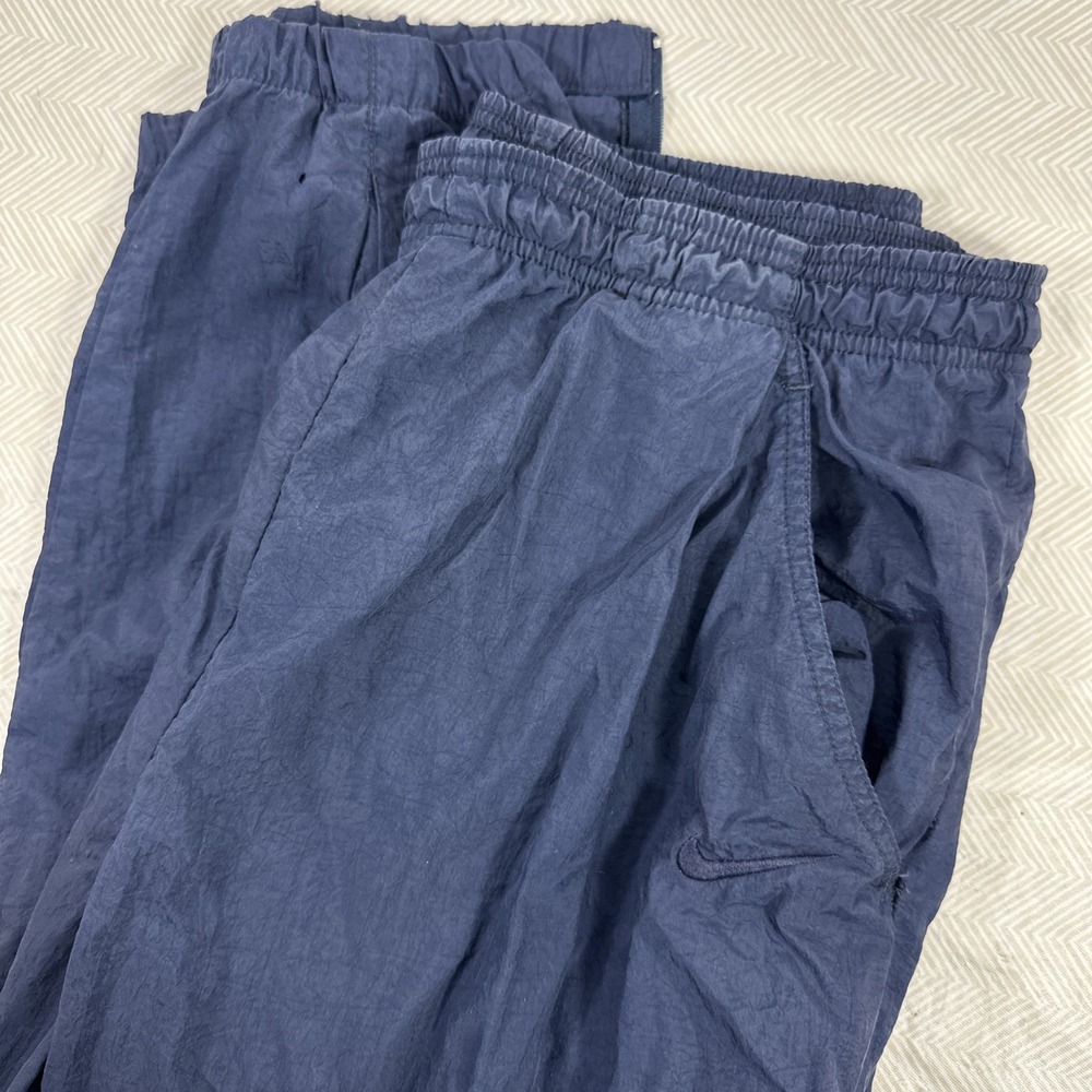 Vintage Nike Track Pants Men's Large Navy Blue Swoosh Windbreaker‎ Y2K 90s